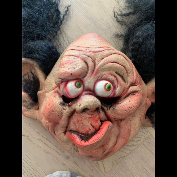Paper Magic Group Ugly Troll Hairy Adult Rubber Goofy Halloween Mask Vtg 2001 - Picture 4 of 7